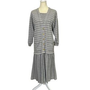 Vintage 80's-90's DB Sport by David Benjamin Gray Knit Dress Set Women's Size S